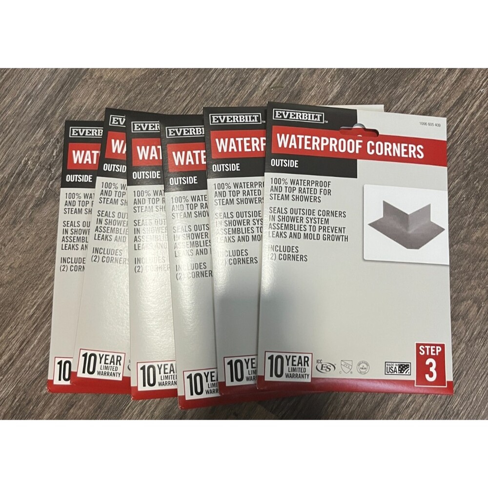 Everbilt Watershield Shower  PreForm 90° Waterproof Outside Corners 2-Pack lot 6